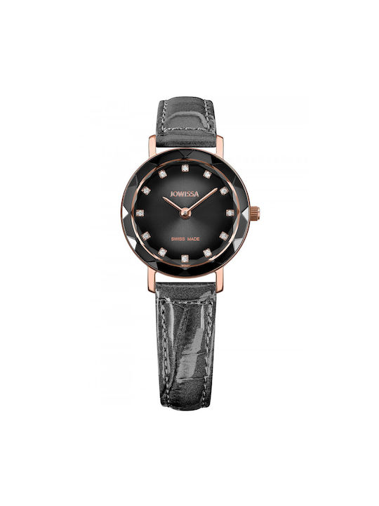 Jowissa Aura Ladies Watch with Black Leather Strap