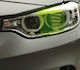 Car Membrane Stickers 0.4 x 0.4cm for Car Lights in Green Color 1pcs