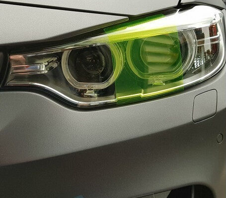 Car Membrane Stickers 0.4 x 0.4cm for Car Lights in Green Color 1pcs