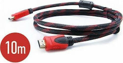 Factory 9000-838 HDMI 1.4 Braided HDMI male - HDMI male 10m Μαύρο Factory 9000-838 HDMI 1.4 Braided HDMI male - HDMI male 10m Μαύρο