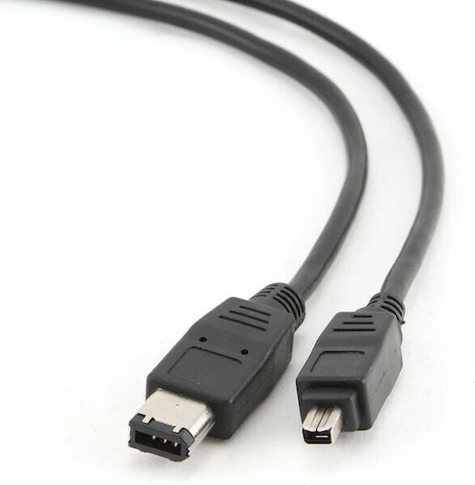 Q-Tech FireWire Cable 6-pin male to 4-pin male 1.8m