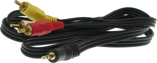 3,5mm Klinkenkabel TRRS 3,5 mm Stecker - RCA-Stecker Schwarz 1,5 m EE5302