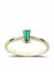 Chrilia Single Stone Ring in 18K Gold with Emerald