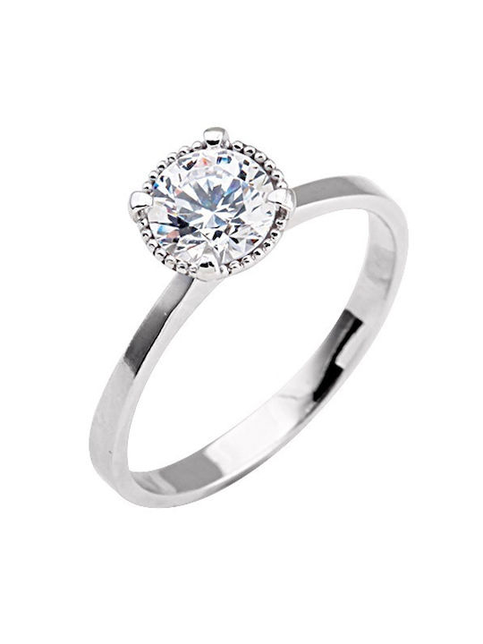 Single Stone from White Gold 14K