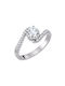 Single Stone from White Gold 14K