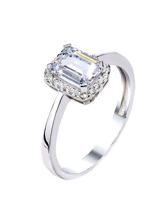 Single Stone from White Gold 14K