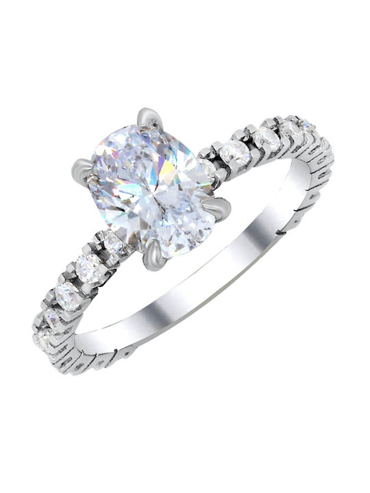 Single Stone from White Gold 14K