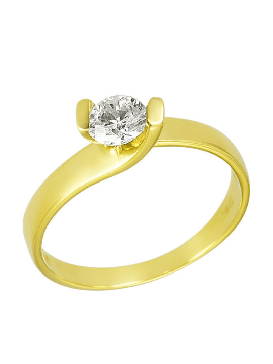FenixJewelry Μονόπετρο από Χρυσό 14K με Ζιργκόν