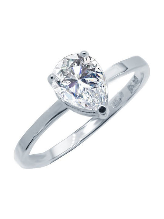 Single Stone from White Gold 14K