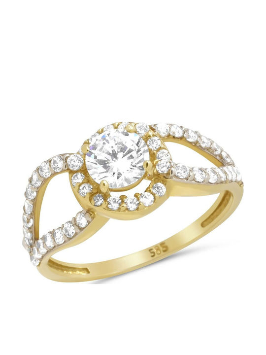 Goldjewels Μονόπετρο από Χρυσό 14K με Ζιργκόν