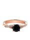 Inel Din Aur Roz 18K Cu Diamant