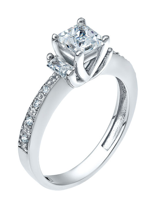 Single Stone from White Gold 14K