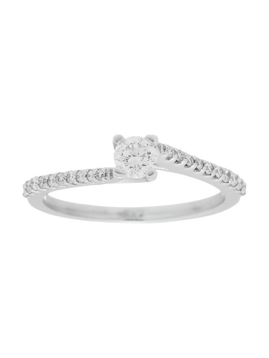 Single Stone from White Gold 18K with Diamond