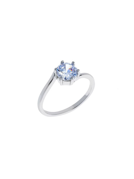 Ioannou24 Single Stone Ring of Silver