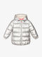 Kids Quilted Long Coat with Hood Silver