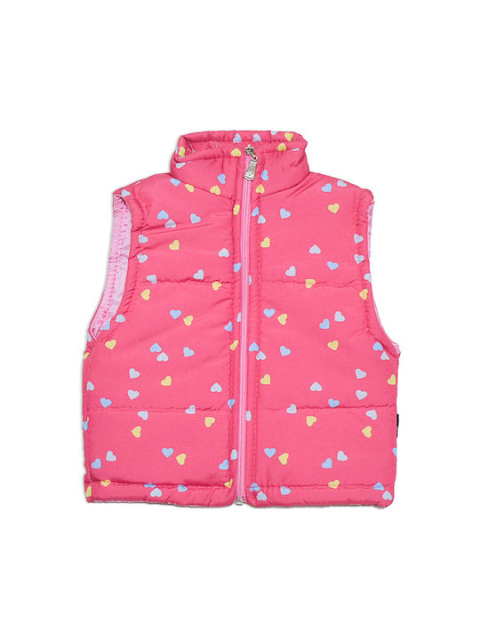 Else Girls Quilted Coat Pink Sleeveless