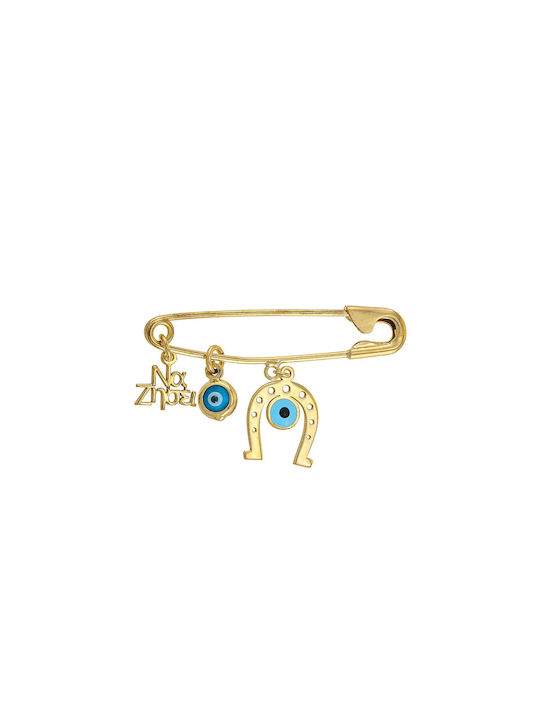 Child Safety Pin made of Gold 9K for Boy