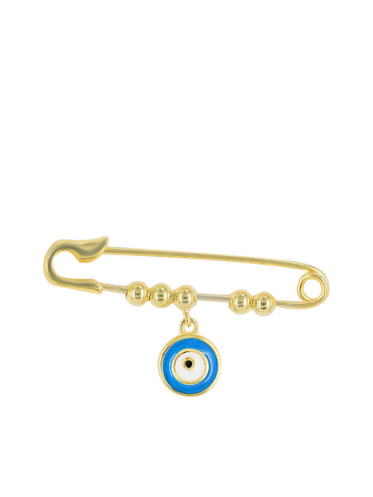 Tasoulis Jewellery Collection Child Safety Pin made of Gold Plated Silver for Boy