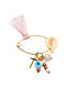 Child Safety Pin made of Gold 14K with Cross for Girl
