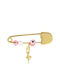 Child Safety Pin made of Gold 14K for Girl