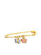 Gatsa Child Safety Pin made of Gold 14K with Constantinato for Girl