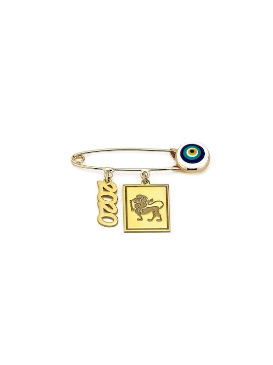 Kids Gold Plated Silver Safety Pin Charm