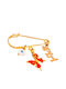 Gatsa Child Safety Pin made of Gold Plated Silver with Constantinato for Girl