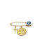 Goldsmith Kids Gold Plated Silver Safety Pin Charm with Cross and Constantine Coin for Boy