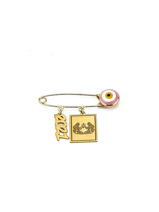 Kids Gold Plated Silver Safety Pin Charm