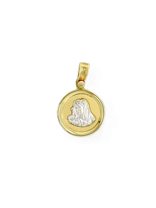 Anhänger Kinder Amulett mit der Jungfrau Maria aus Gold 14K FL1113