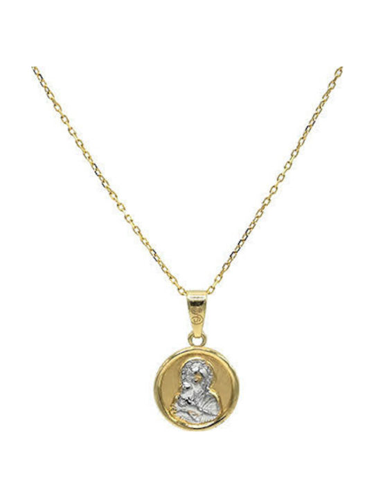 Ortaxidis Anhänger Kinder Amulett mit der Jungfrau Maria aus Gold 9K ORO2122