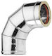 KymaSol Γωνία Σύνδεσης Καπνοδόχου Inox 150mm Ασημί