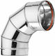 Inox Shell Γωνία Σύνδεσης Καπνοδόχου Inox 150mm Ασημί