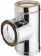 Inox Shell Ταφ Σύνδεσης Καπνοδόχου Inox 180mm Ασημί