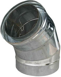 Inox Shell Semi-Angled Chimney Pipe Inox 300mm Silver