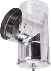 Spiroduct Chimney Tee Pipe Inox 80mm Silver