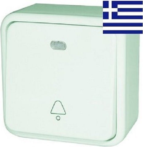 Bassiakos Complete Wall Push Bell Button with Frame White U1158