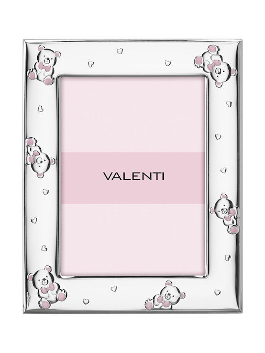 Valenti Παιδική Κορνίζα Ασημένια Ροζ 9x13cm