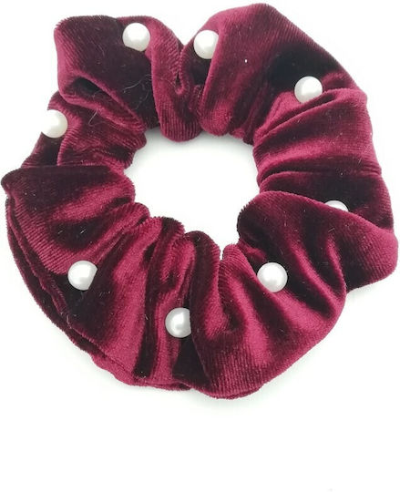 Velvet Scrunchy Hair Burgundy 1pcs