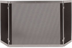 Studio Garas Metallic Fireplace Screen with 3 Panels 58x24x50cm Silver