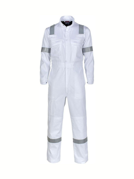 STOP Mariner Fras Work Coveralls Full Body with Reflective Tapes White