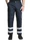 Dias Starwork Reflective Work Trousers Navy Blue made of Cotton