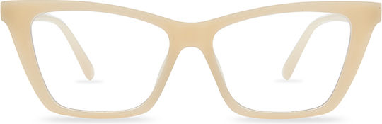 Perspectiv Men's Reading Glasses +3.00 in Beige color #Y-MILKYWHITE+3.00