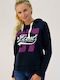 Damen Sweatshirt Kapuzen Marineblau