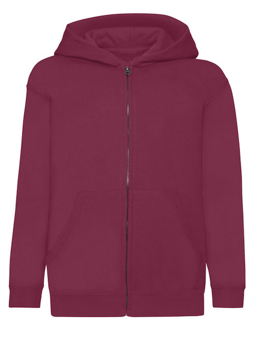 Women's Sweatshirt Jacket Hooded Burgundy