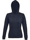 Women's Sweatshirt Jacket Hooded Navy Blue