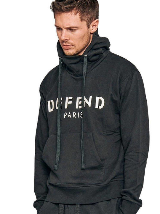 Defend Paris "hoodie Neck" Schwarz mit Kapuze