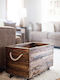 Decorative Basket Wooden with Handles Brown 50x30x30cm