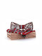 Wooden Bow Tie Set with Cufflinks and Pochette Red