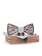 Wooden Bow Tie Set with Cufflinks and Pochette Green